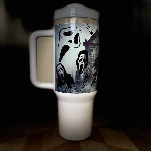 Handmade Ghost Face Tumbler Brand New 40 oz double wall stainless tumbler for tr - Picture 8 of 8